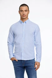 LINDBERGH Businesshemd Oxford-Hemd Hellblau/Blau