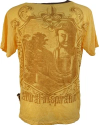 Guru-Shop T-Shirt Weed T-Shirt Goa Style mangogelb