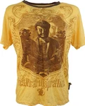 Guru-Shop T-Shirt Weed T-Shirt Goa Style mangogelb