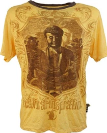T-Shirt Weed T-Shirt - Buddha mangogelb Goa Style, Festival, alternative Bekleidung