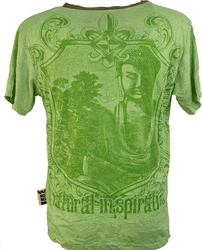 Guru-Shop T-Shirt Weed T-Shirt Goa Style grün