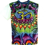 Guru-Shop T-Shirt Weed T-Shirt Goa Style weiß/bunt