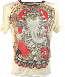 Guru-Shop T-Shirt Weed T-Shirt Goa Style weiß