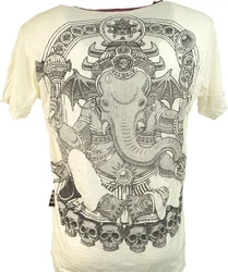 Guru-Shop T-Shirt Weed T-Shirt Goa Style weiß