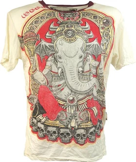 Guru-Shop T-Shirt Weed T-Shirt Goa Style weiß Guru-Shop T-Shirt Weed T-Shirt Goa Style weiß