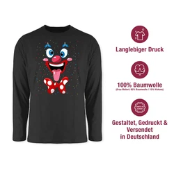 Shirtracer Rundhalsshirt Clown Gesicht Kostüm 