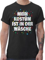 Shirtracer T-Shirt Mein Kostüm ist in der Wäsche Konfetti Karneval & Fasching Schwarz/Silber/Dunkelgrau/Mischfarben