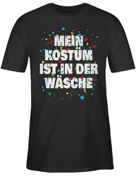 Shirtracer T-Shirt Mein Kostüm ist in der Wäsche Konfetti Karneval & Fasching Schwarz/Silber/Dunkelgrau/Mischfarben