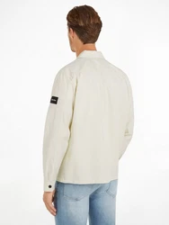 Calvin Klein Langarmhemd COTTON NYLON OVERSHIRT Khaki/Beige/Weiß/Dunkelblau