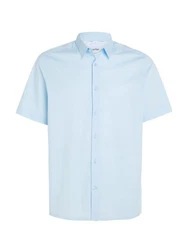 Calvin Klein Kurzarmhemd mit Logo Hellblau
