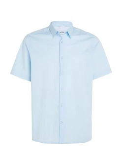 Calvin Klein Kurzarmhemd mit Logo Hellblau