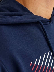 Jack & Jones Hoodie JJCYRUS SWEAT HOOD Dunkelblau/Blau