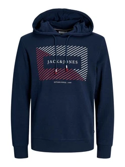Jack & Jones Hoodie JJCYRUS SWEAT HOOD Dunkelblau/Blau Jack & Jones Hoodie JJCYRUS SWEAT HOOD Dunkelblau/Blau