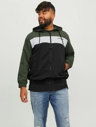 Jack & Jones Plus Bomberjacke JJRush Dunkelgrün/Grün