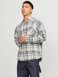 Jack & Jones Langarmhemd JJEMICHAEL OVERSHIRT Beige/Creme/Blau/Grau/Khaki/Dunkelblau/Hellblau