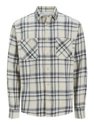Jack & Jones Langarmhemd JJEMICHAEL OVERSHIRT Beige/Creme/Blau/Grau/Khaki/Dunkelblau/Hellblau