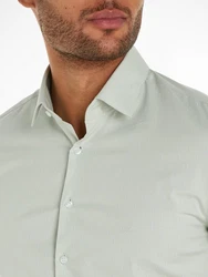Calvin Klein Langarmhemd POPLIN LEAF PRINT SLIM SHIRT Hellgrün/Grün