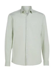 Calvin Klein Langarmhemd POPLIN LEAF PRINT SLIM SHIRT Hellgrün/Grün