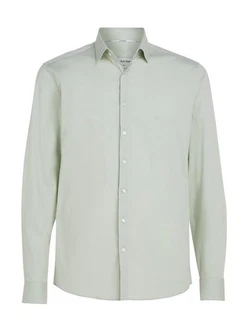 Calvin Klein Langarmhemd POPLIN LEAF PRINT SLIM SHIRT Hellgrün/Grün