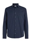 Calvin Klein Langarmhemd POPLIN LEAF PRINT SLIM SHIRT Dunkelblau/Blau/Hellblau