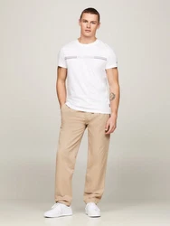 Tommy Hilfiger T-Shirt STRIPE CHEST TEE Weiß/Creme/Dunkelblau