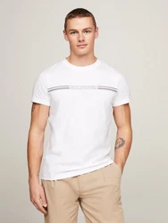 Tommy Hilfiger T-Shirt STRIPE CHEST TEE Weiß/Creme/Dunkelblau