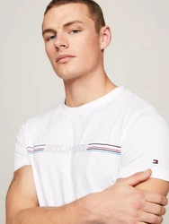 Tommy Hilfiger T-Shirt STRIPE CHEST TEE Weiß/Creme/Dunkelblau