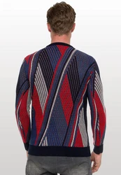 Rusty Neal Strickpullover Mischfarben/Rot/Dunkelrot/Braun/Dunkelblau