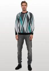 Rusty Neal Strickpullover Türkis/Grün