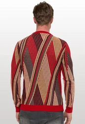 Rusty Neal Strickpullover Dunkelrot/Bordeaux/Braun/Rot