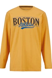 Boston Park T-Shirt Langarmshirt mit Print Gelb/Braun/Gold