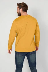 Boston Park T-Shirt Langarmshirt mit Print Gelb/Braun/Gold