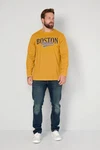 Boston Park T-Shirt Langarmshirt mit Print Gelb/Braun/Gold