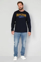 T-Shirt Langarmshirt groer Print Rundhals