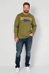 Boston Park T-Shirt Langarmshirt mit Print Dunkelgrün/Braun/Khaki