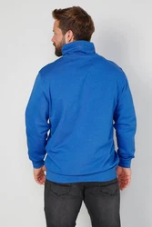 Boston Park Sweatshirt Stehkragen Schriftzug Hellblau/Blau/Dunkelblau