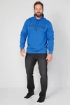 Boston Park Sweatshirt Stehkragen Schriftzug Hellblau/Blau/Dunkelblau