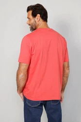 Boston Park Kurzarmhemd T-Shirt Halbarm Rundhals Rot/Rosa/Dunkelrot