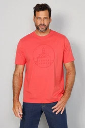 Boston Park Kurzarmhemd T-Shirt Halbarm Rundhals Rot/Rosa/Dunkelrot
