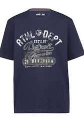 John F. Gee T-Shirt Athl. Dept. Print Dunkelblau/Blau/Hellblau
