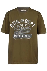 John F. Gee T-Shirt Athl. Dept. Print Dunkelgrün