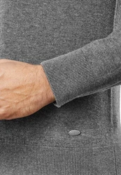Vincenzo Boretti V-Ausschnitt Pullover Dunkelgrau/Grau/Hellgrau