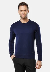 Vincenzo Boretti V-Ausschnitt Pullover Dunkelblau/Blau