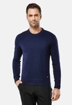 Vincenzo Boretti V-Ausschnitt Pullover Dunkelblau/Blau