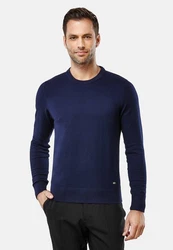 Vincenzo Boretti V-Ausschnitt Pullover Dunkelblau/Blau