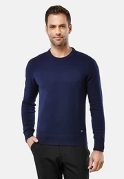 V-Ausschnitt-Pullover tailliert Round Neck