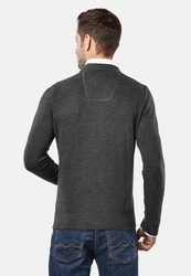 Vincenzo Boretti V-Ausschnitt Pullover Dunkelgrau/Grau