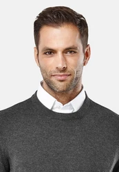 Vincenzo Boretti V-Ausschnitt Pullover Dunkelgrau/Grau