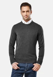 Vincenzo Boretti V-Ausschnitt Pullover Dunkelgrau/Grau