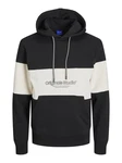 Jack & Jones Sweatshirt JORLAKEWOOD SWEAT HOOD BF LN Schwarz/Creme/Beige